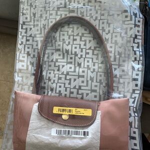Longchamp Pink and Brown Shoulder Bag